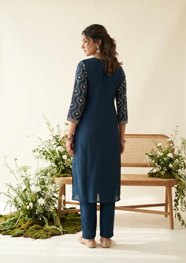 Navy_Blue_Soft_Raw_Silk_Threadwork_Anarkali_Kurta_With_Regular_Pant_And_Dupatta