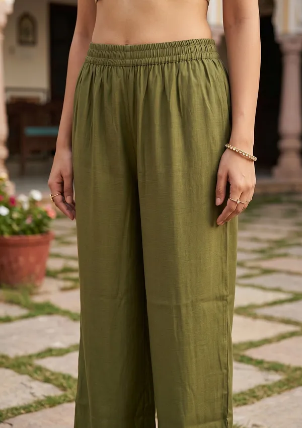 Mehendi_Art_Silk_Cording_Straight_Kurta_With_Pant_Regular_And_Dupatta