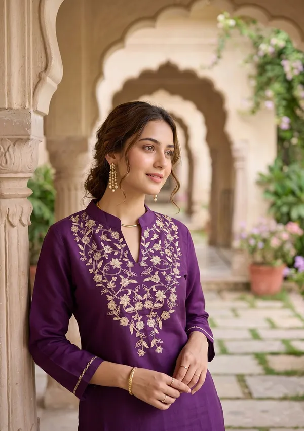 Purple_Art_Silk_Cording_Straight_Kurta_With_Pant_Regular_And_Dupatta