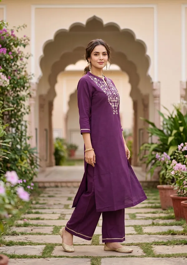Purple_Art_Silk_Cording_Straight_Kurta_With_Pant_Regular_And_Dupatta