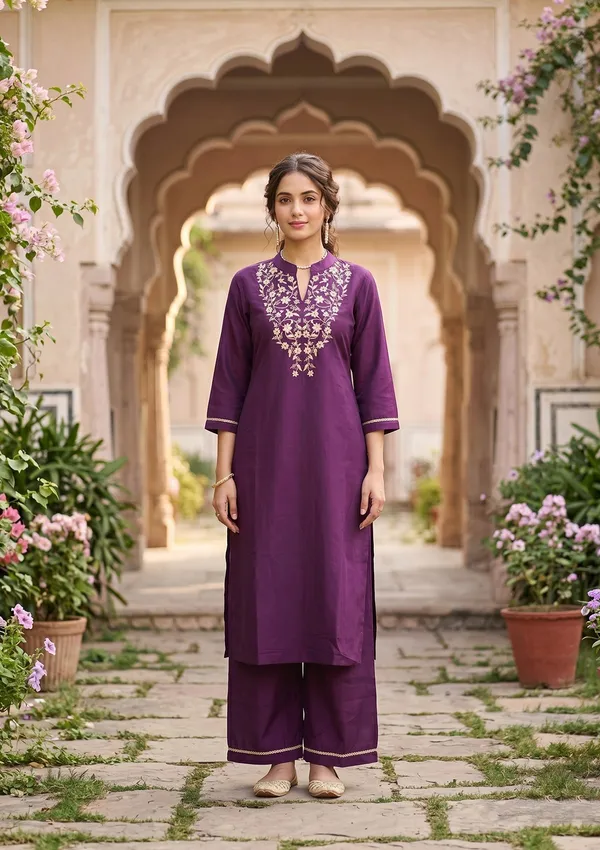 Purple_Art_Silk_Cording_Straight_Kurta_With_Pant_Regular_And_Dupatta