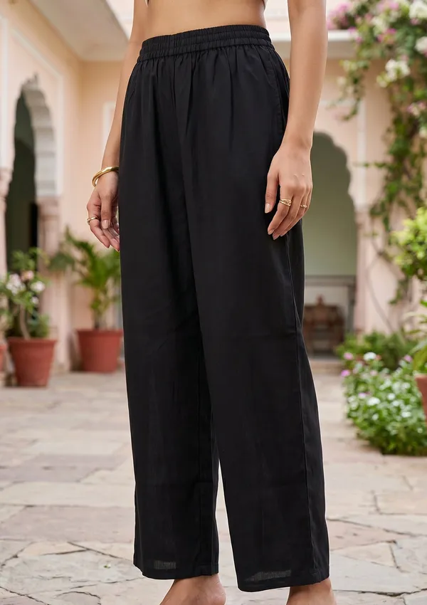Black_Art_Silk_Cording_A_Line_Kurta_With_Pant_Regular_And_Dupatta