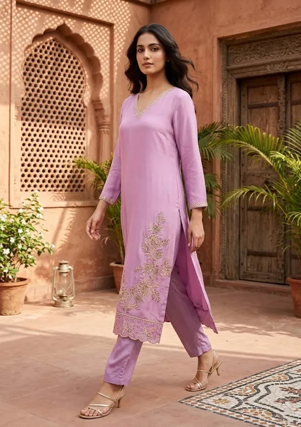 Mauve_Semi_Crepe_Threadwork_Straight_Kurta_With_Pant_Regular_And_Dupatta