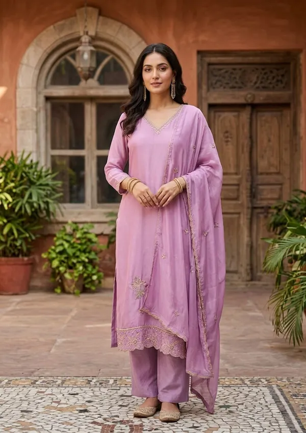 Mauve_Semi_Crepe_Threadwork_Straight_Kurta_With_Pant_Regular_And_Dupatta