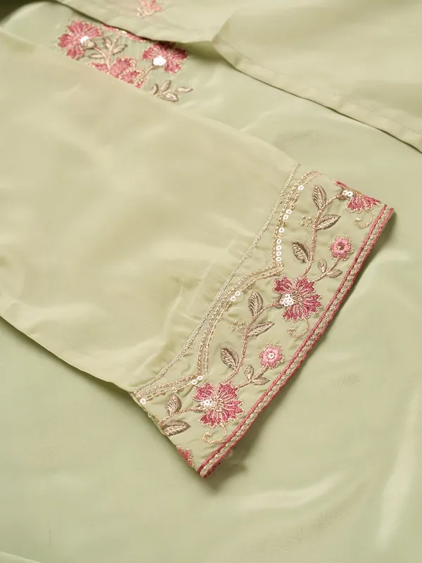 Pista_Green_Semi_Crepe_Threadwork_Straight_Kurta_With_Regular_Pant_And_Dupatta