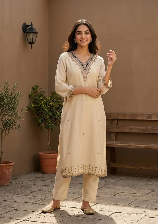 Cream_Semi_Crepe_Gold_Zariwork_Straight_Kurta_With_Pant_Regular_And_Dupatta