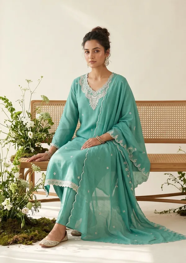 Sea_Green_Soft_Raw_Silk_Threadwork_Straight_Kurta_With_Regular_Pant_And_Dupatta