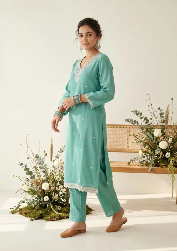 Sea_Green_Soft_Raw_Silk_Threadwork_Straight_Kurta_With_Regular_Pant_And_Dupatta