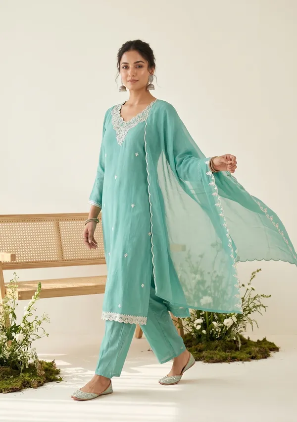Sea_Green_Soft_Raw_Silk_Threadwork_Straight_Kurta_With_Regular_Pant_And_Dupatta