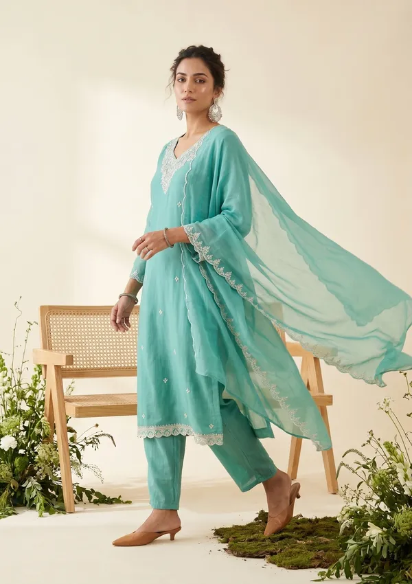 Sea_Green_Soft_Raw_Silk_Threadwork_Straight_Kurta_With_Regular_Pant_And_Dupatta