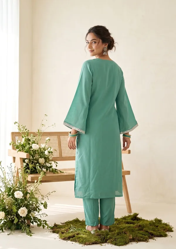 Sky_Blue_Chanderi_Threadwork_Straight_Kurta_With_Pant_Regular_And_Dupatta