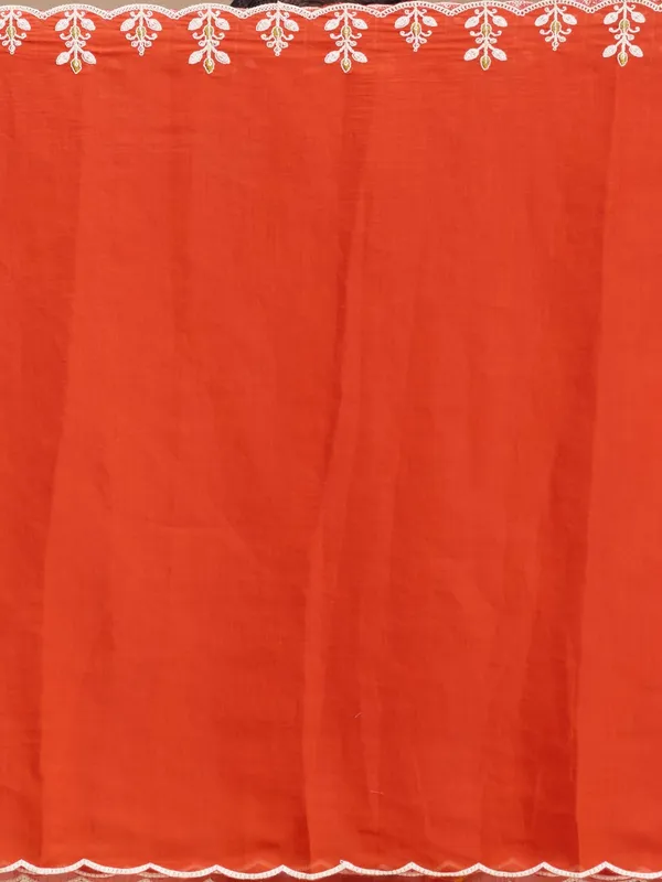 Orange_Chanderi_Threadwork_Straight_Kurta_With_Pant_Regular_And_Dupatta