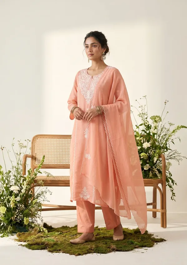 Peach_Soft_Raw_Silk_Threadwork_Straight_Kurta_With_Pant_Regular_And_Dupatta