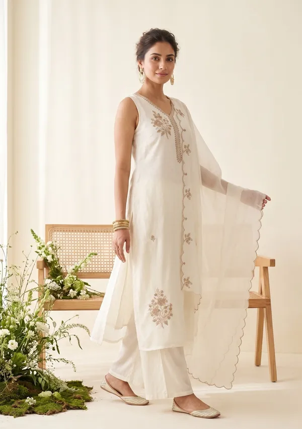 Off_White_Chanderi_Gold_Zariwork_Straight_Kurta_With_Pant_Regular_And_Dupatta