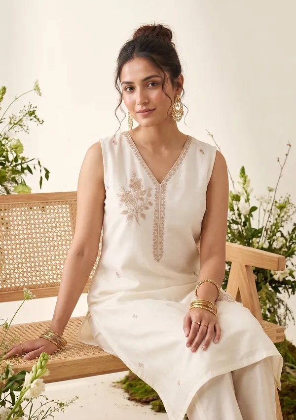 Off_White_Chanderi_Gold_Zariwork_Straight_Kurta_With_Pant_Regular_And_Dupatta