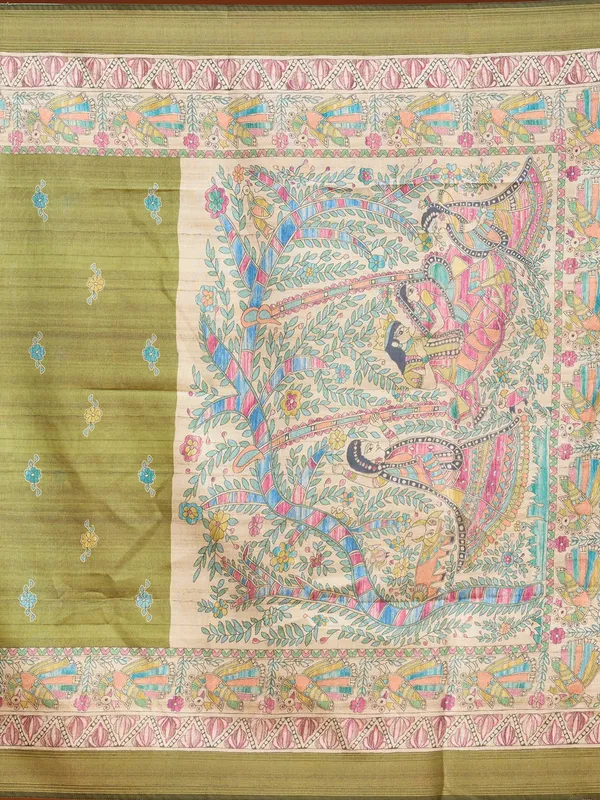 Mehendi_Raw_Silk_Floral_Stonework_Straight_Kurta_With_Pant_Regular_And_Dupatta