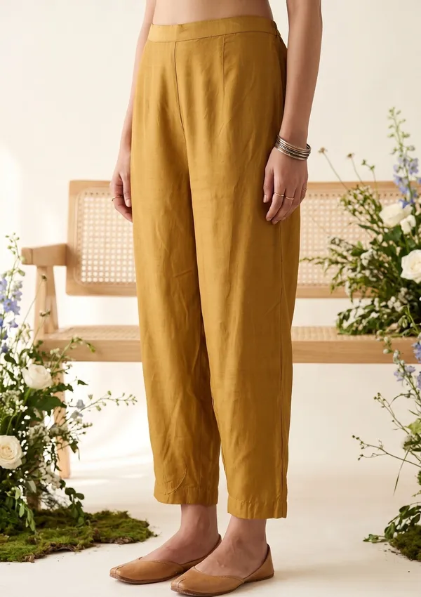 Mustard_Raw_Silk_Floral_Stonework_Straight_Kurta_With_Pant_Regular_And_Dupatta