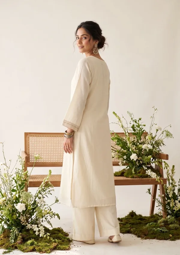 Cream_Peach_Chanderi_Threadwork_Straight_Kurta_With_Regular_Pant_And_Dupatta