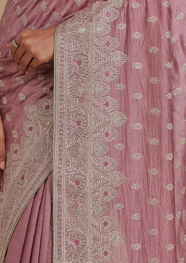 Mauve_Silk_Silver_Zariwork_Saree_With_Matching_Blouse_Piece