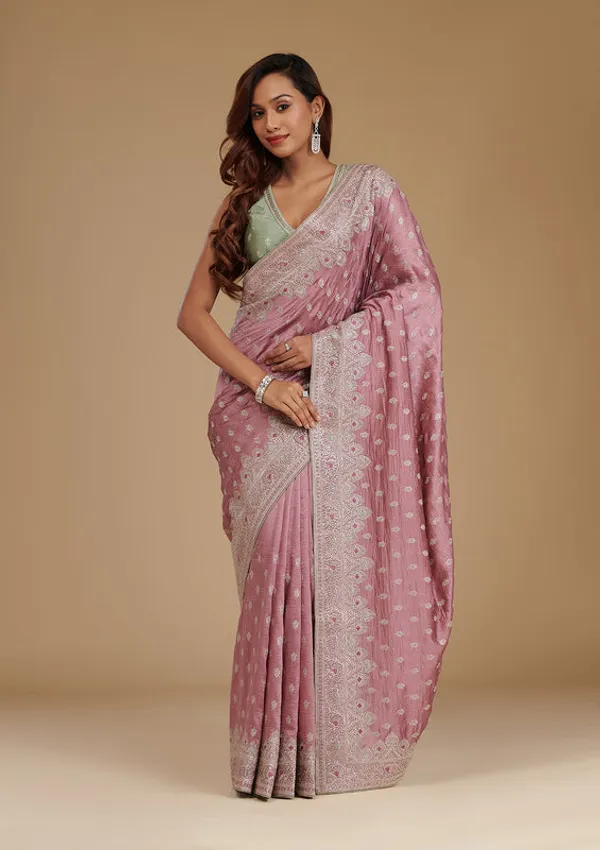 Mauve_Silk_Silver_Zariwork_Saree_With_Matching_Blouse_Piece