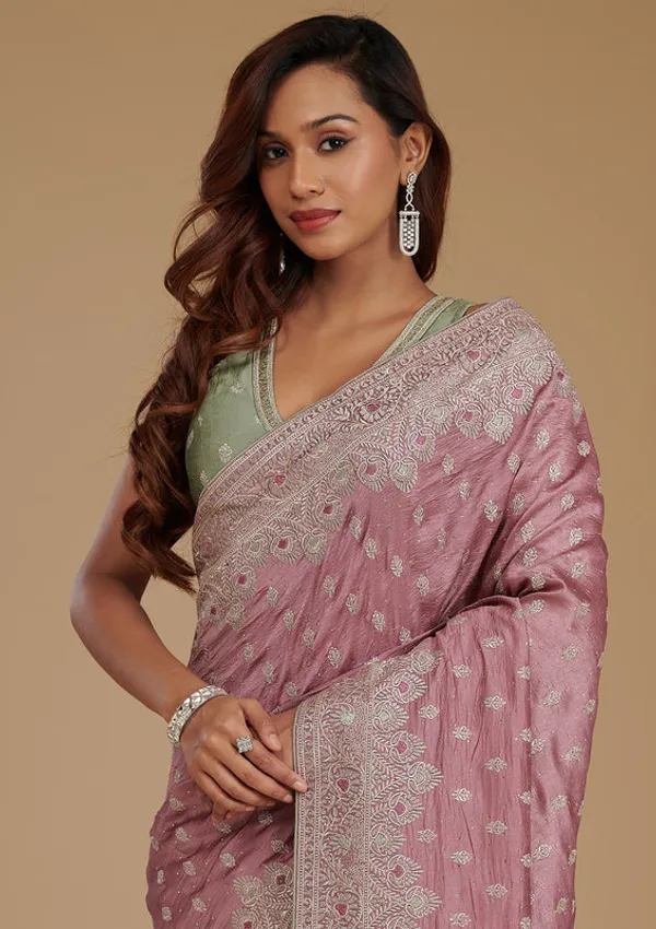 Mauve_Silk_Silver_Zariwork_Saree_With_Matching_Blouse_Piece