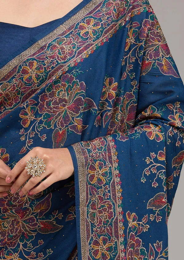 Navy_Blue_Threadwork_Tissue_Saree