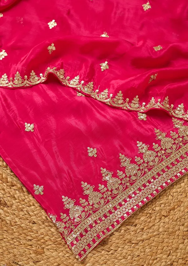 Magenta_Pink_Sequins_Crepe_Readymade_Salwar_Suit