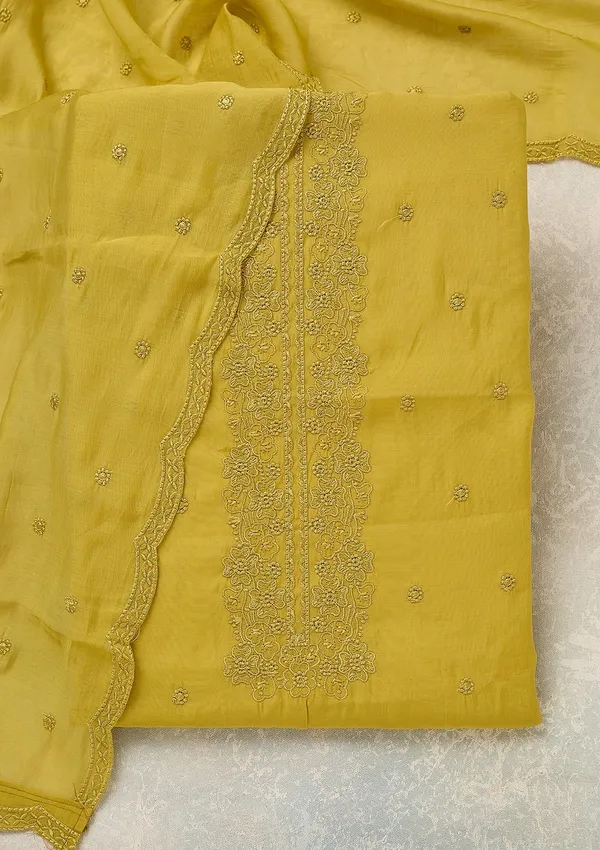 Lime_Green_Semi_Crepe_Threadwork_Unstitched_Dress_Material_With_Matching_Bottom_And_Dupatta
