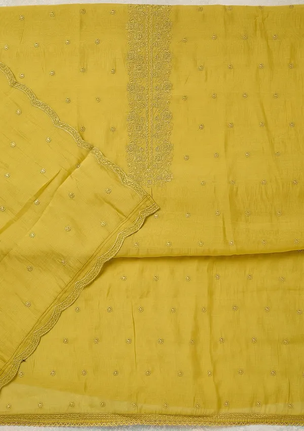 Lime_Green_Semi_Crepe_Threadwork_Unstitched_Dress_Material_With_Matching_Bottom_And_Dupatta