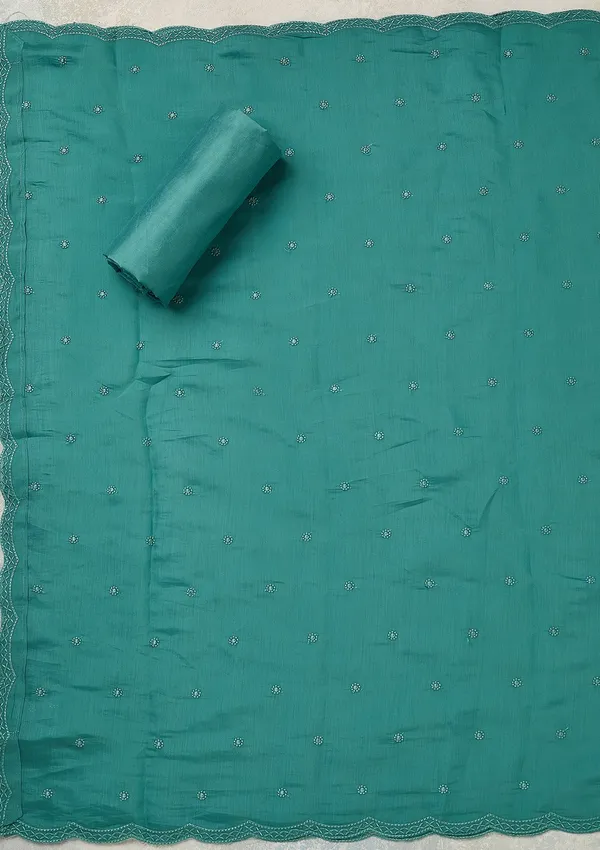 Blue_Semi_Crepe_Threadwork_Unstitched_Dress_Material_With_Matching_Bottom_And_Dupatta