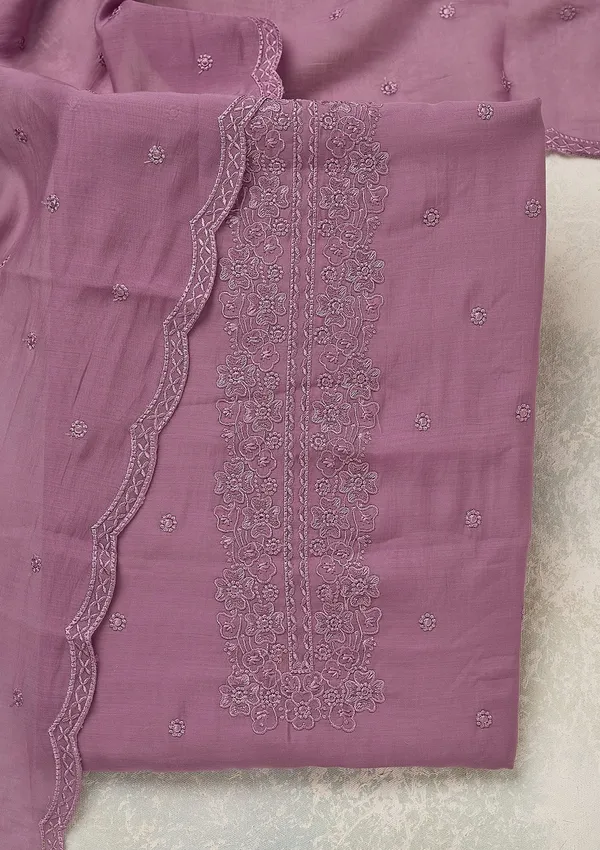 Lavender_Semi_Crepe_Threadwork_Unstitched_Dress_Material_With_Matching_Bottom_And_Dupatta