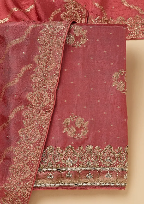 Onion_Pink_Dola_Silk_Gold_Stonework_Unstitched_Dress_Material_With_Matching_Bottom_And_Dupatta
