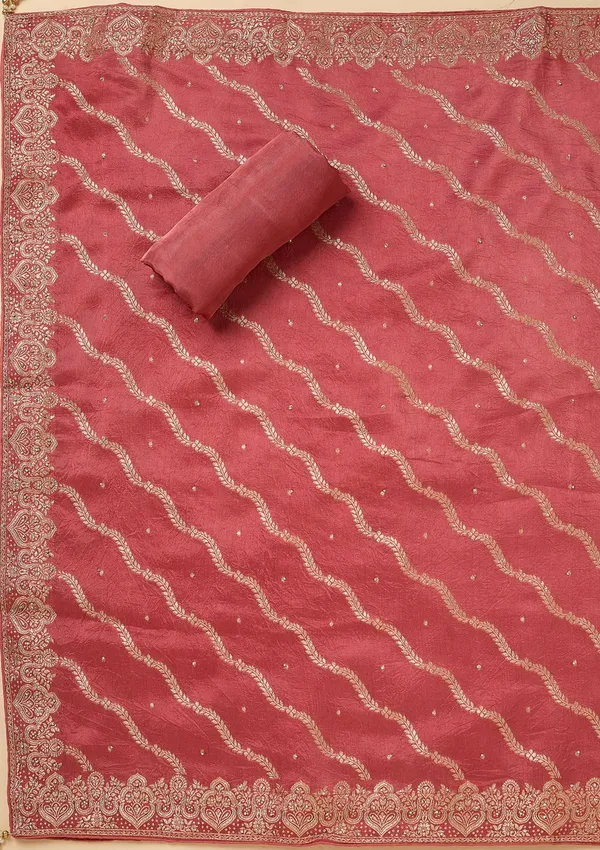 Onion_Pink_Dola_Silk_Gold_Stonework_Unstitched_Dress_Material_With_Matching_Bottom_And_Dupatta