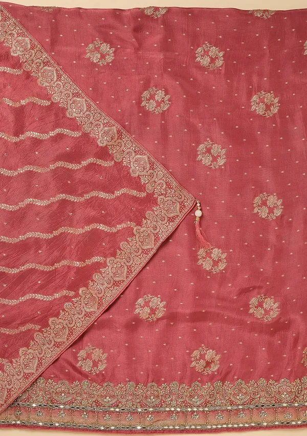 Onion_Pink_Dola_Silk_Gold_Stonework_Unstitched_Dress_Material_With_Matching_Bottom_And_Dupatta