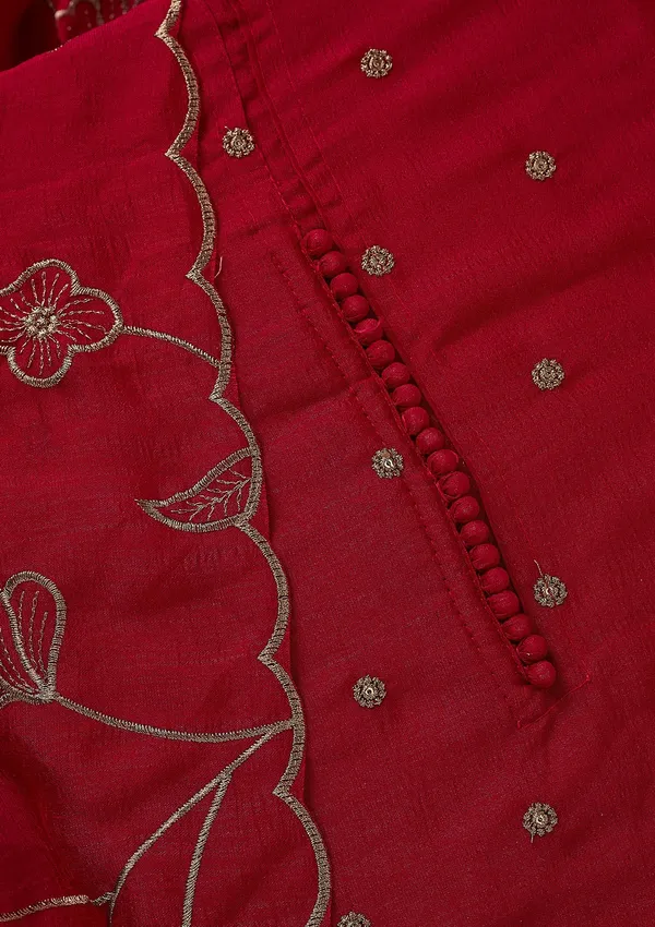 Rani_Pink_Soft_Raw_Silk_Gold_Zariwork_Unstitched_Dress_Material_With_Matching_Bottom_And_Dupatta