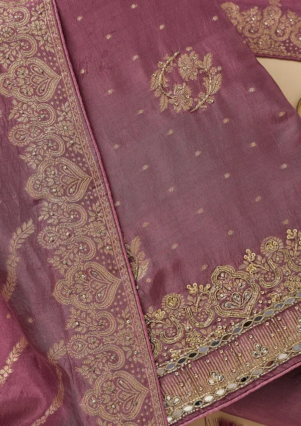 Mauve_Dola_Silk_Gold_Stonework_Unstitched_Dress_Material_With_Matching_Bottom_And_Dupatta