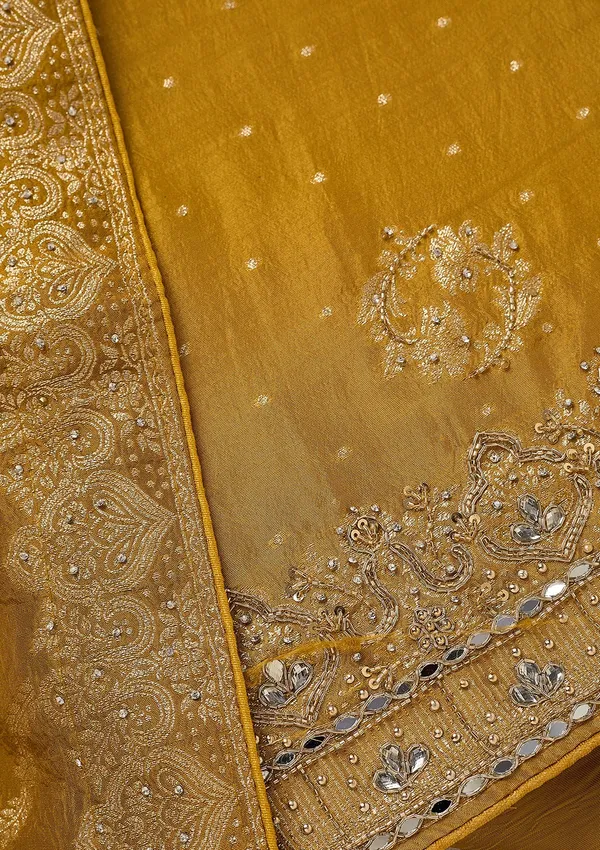 Mustard_Dola_Silk_Gold_Stonework_Unstitched_Dress_Material_With_Matching_Bottom_And_Dupatta