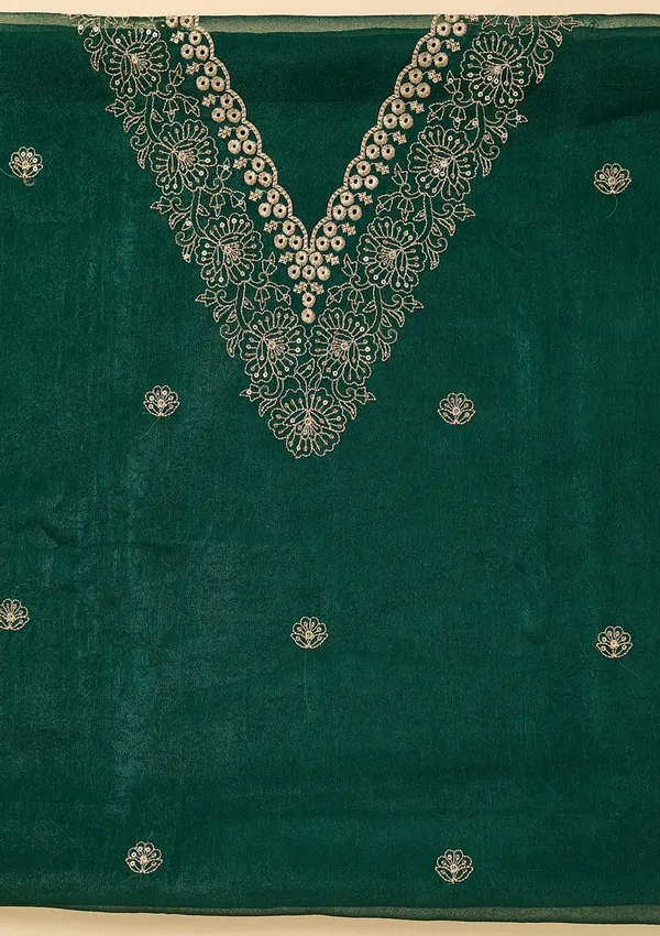 Peacock_Green_Shimmer_Threadwork_Unstitched_Dress_Material_With_Matching_Bottom_And_Dupatta
