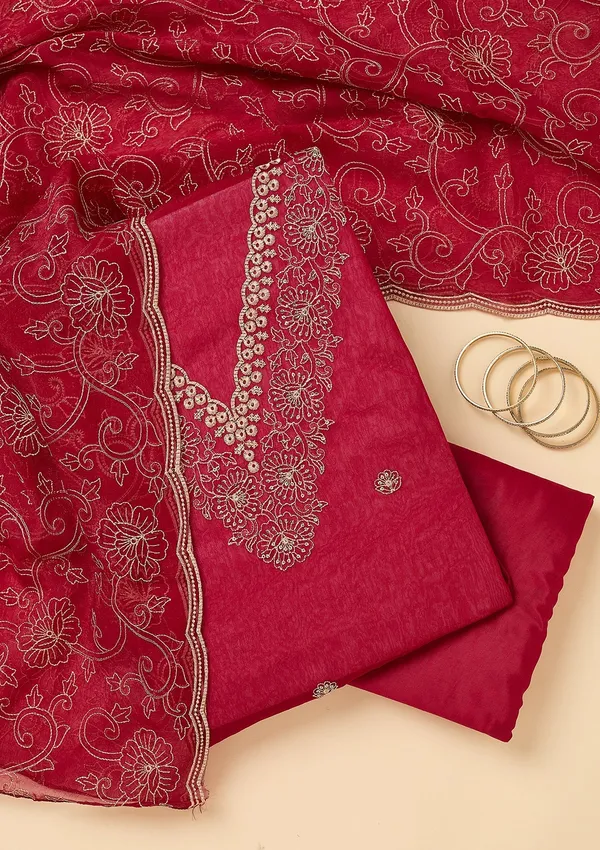 Rani_Pink_Shimmer_Threadwork_Unstitched_Dress_Material_With_Matching_Bottom_And_Dupatta