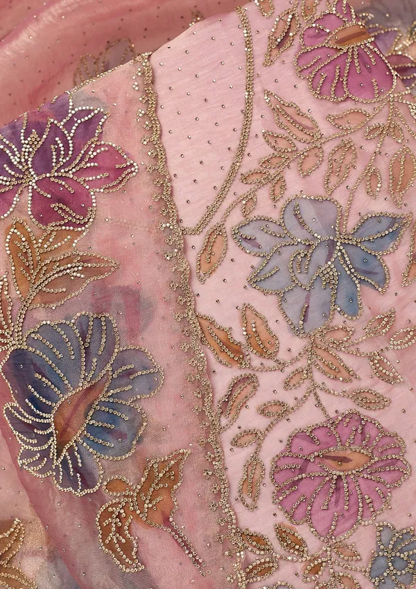 Onion_Pink_Tissue_Gold_Stonework_Unstitched_Dress_Material_With_Matching_Bottom_And_Dupatta