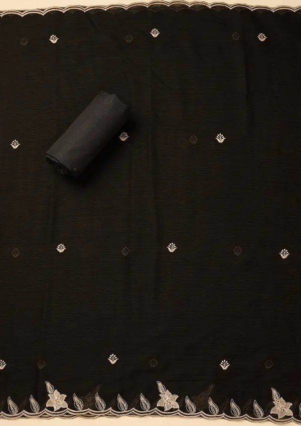 Black_Chinon_Threadwork_Unstitched_Dress_Material_With_Matching_Bottom_And_Dupatta