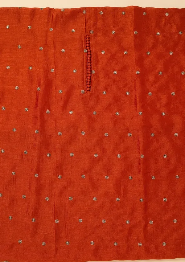 Orange_Soft_Raw_Silk_Gold_Zariwork_Unstitched_Dress_Material_With_Matching_Bottom_And_Dupatta