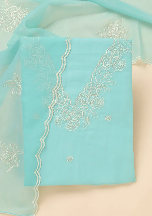 Sky_Blue_Tissue_Threadwork_Unstitched_Dress_Material_With_Matching_Bottom_And_Dupatta
