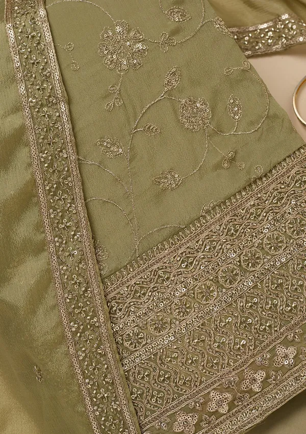 Pista_Green_Dola_Silk_Gold_Zariwork_Unstitched_Dress_Material_With_Matching_Bottom_And_Dupatta