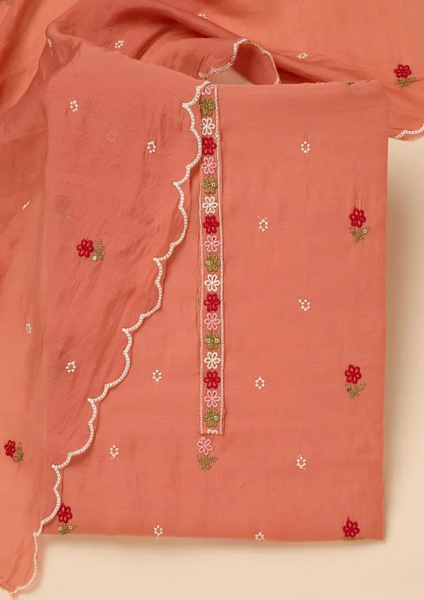 Peach_Chanderi_Threadwork_Unstitched_Dress_Material_With_Matching_Bottom_And_Dupatta