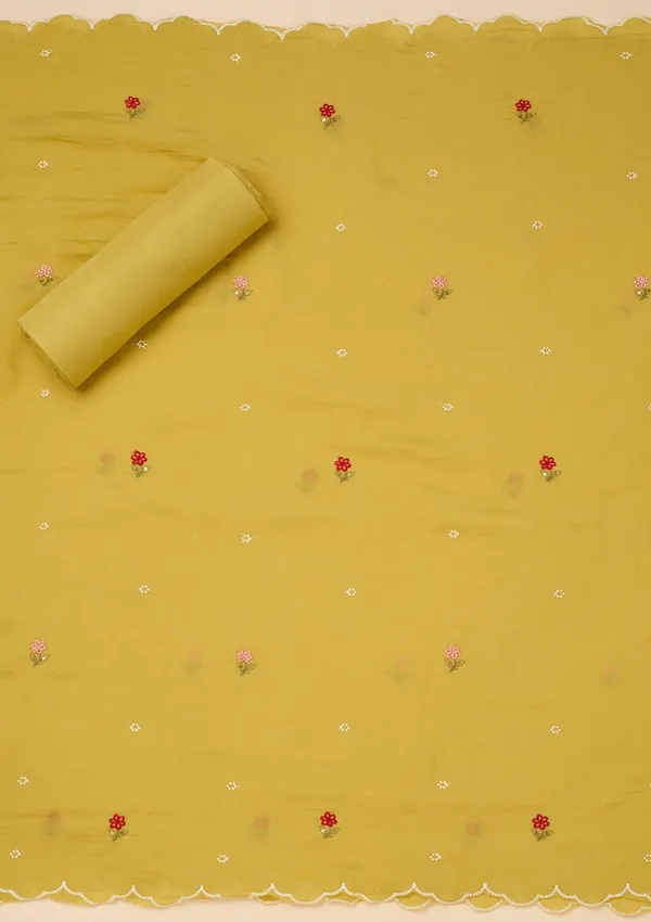 Lemon_Yellow_Chanderi_Threadwork_Unstitched_Dress_Material_With_Matching_Bottom_And_Dupatta