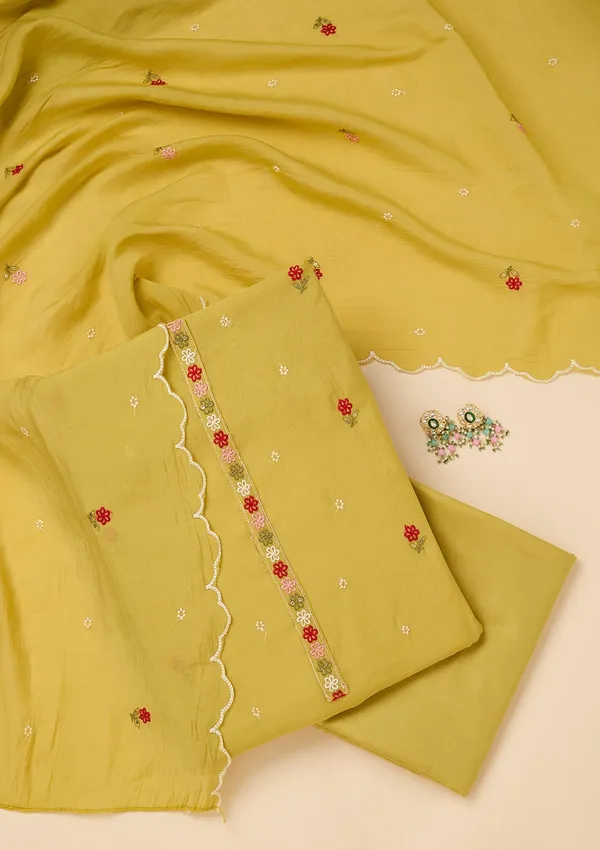 Lemon_Yellow_Chanderi_Threadwork_Unstitched_Dress_Material_With_Matching_Bottom_And_Dupatta