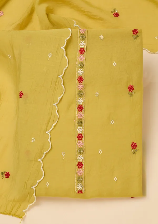 Lemon_Yellow_Chanderi_Threadwork_Unstitched_Dress_Material_With_Matching_Bottom_And_Dupatta