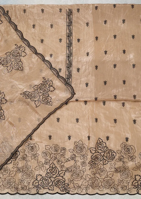 Beige_Tissue_Threadwork_Unstitched_Dress_Material_With_Matching_Bottom_And_Dupatta