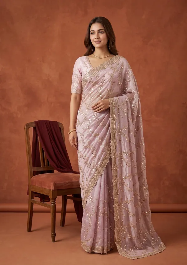 Lavender_Tissue_Sequins_Saree_With_Matching_Blouse_Piece